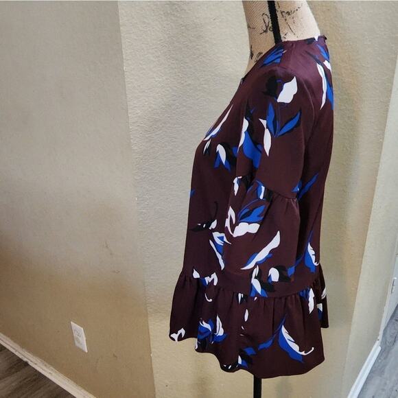 Halogen oversized floral bell sleeve blouse size XS - Picture 5 of 8